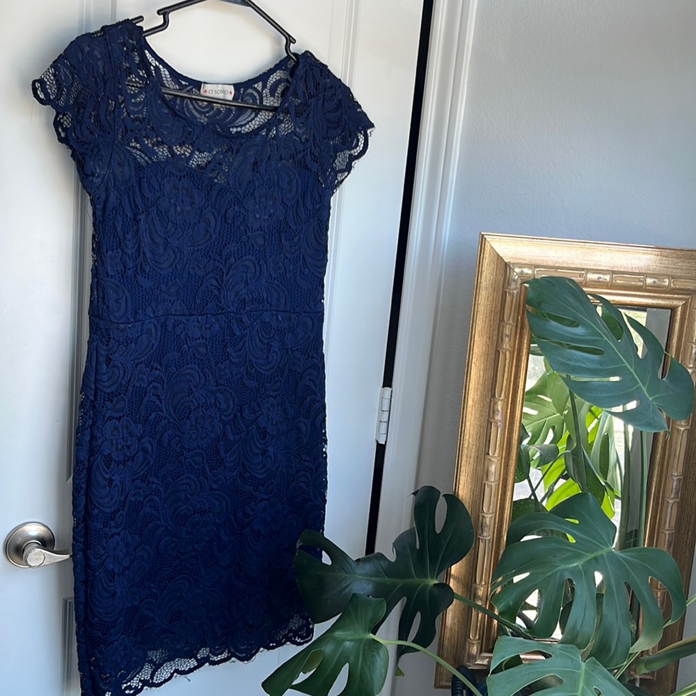 Lace Navy Dress